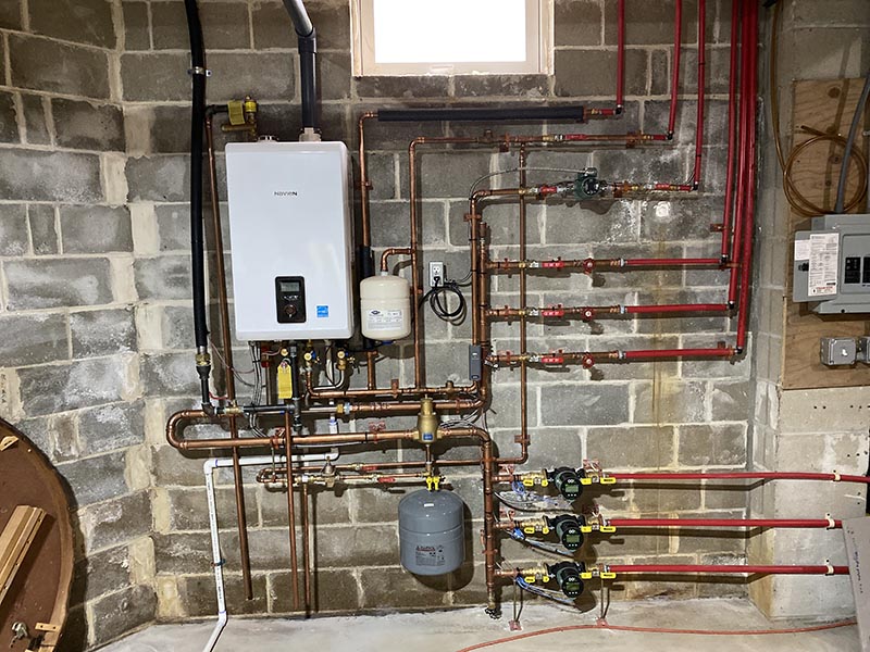 Plumbing piping in homeowner basement