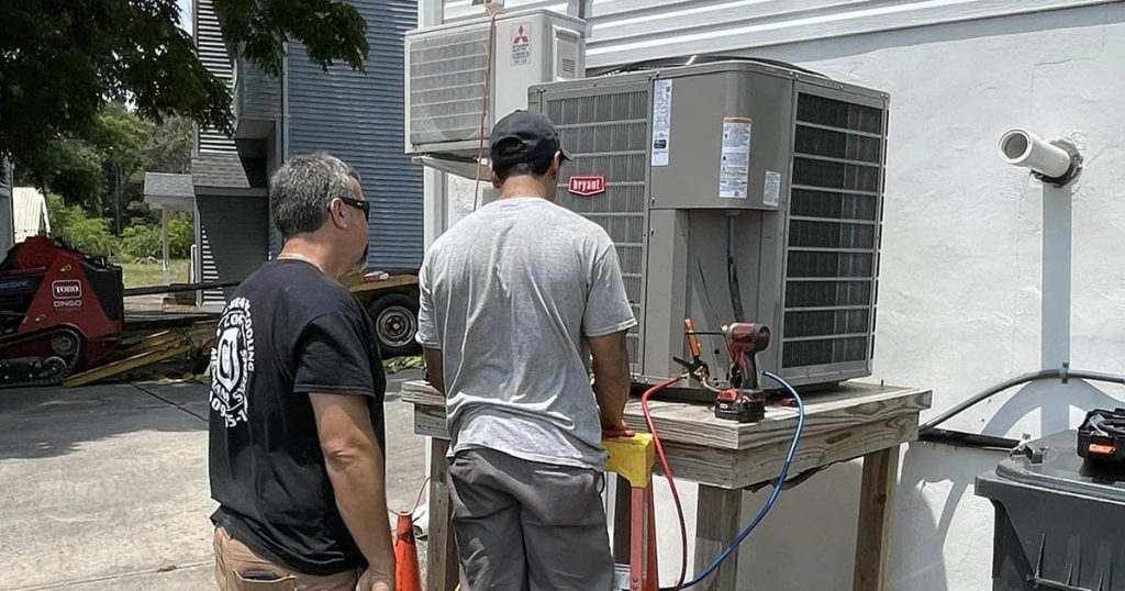 Conn Mechanical Services team performing A/C install